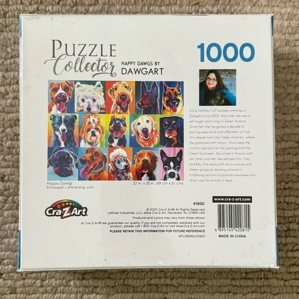 Cra-Z-Art Puzzle Collector 1000 Piece Happy Dawgs Jigsaw Puzzle